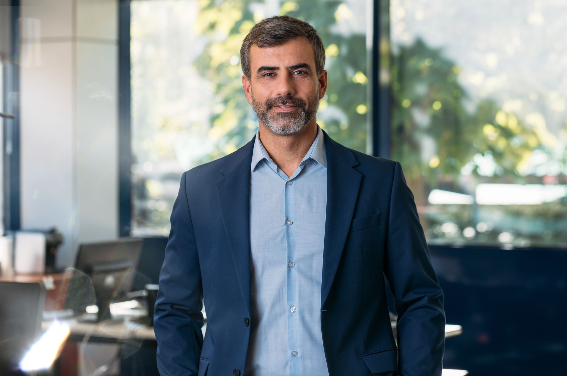 Businessman looking at camera